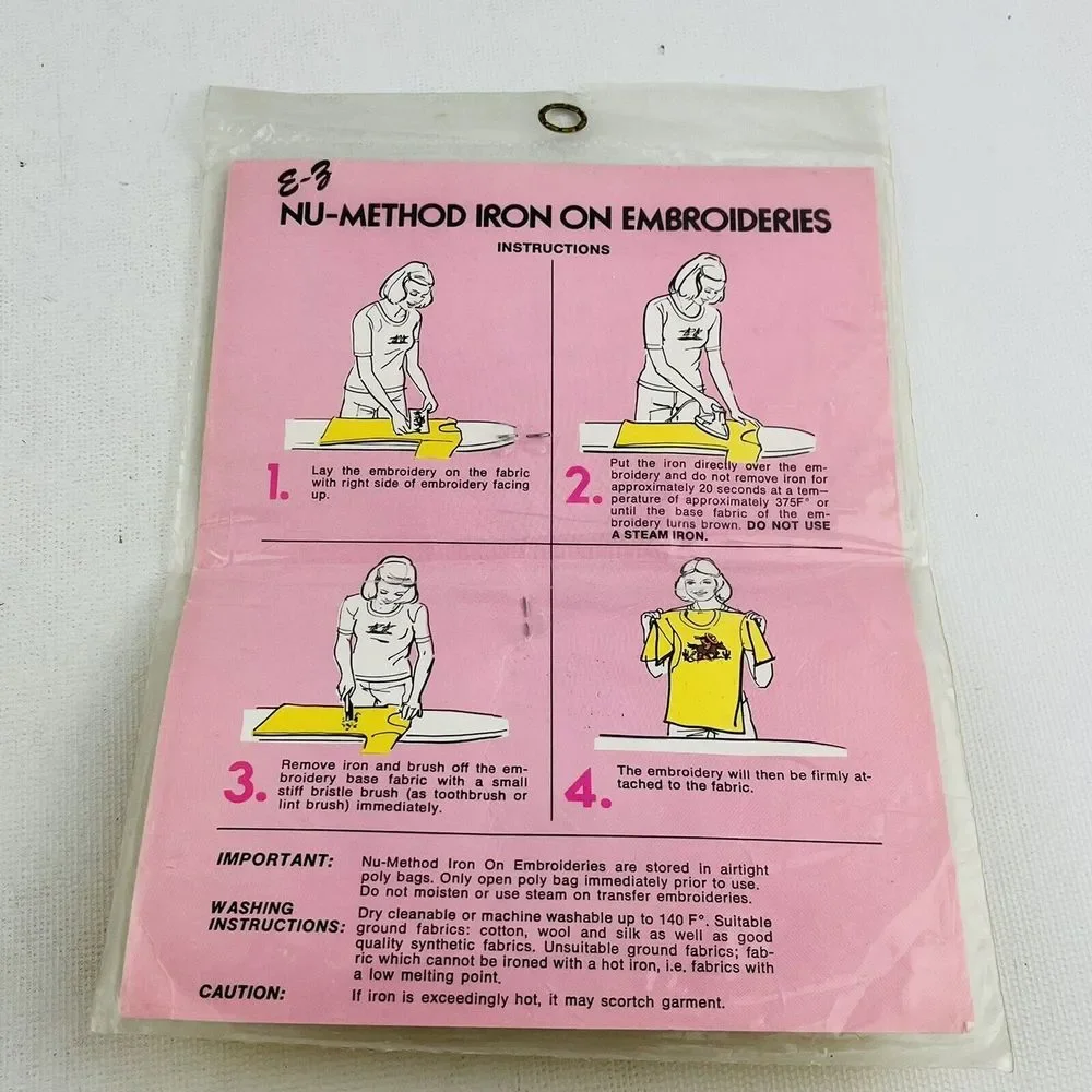 Vintage Amsterdam‎ Embroidery Iron-On Embroideries EZ Buckle Nu-Method